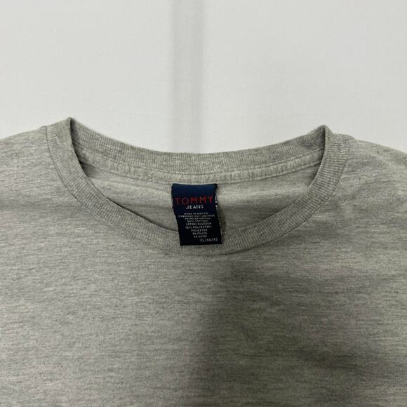 Tommy Jeans Y2K gray long sleeve shirt men’s XL spell out logo top - Picture 2 of 6